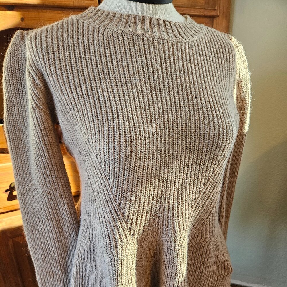POL Brown Peplum Sweater